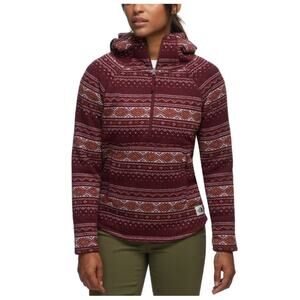 The North Face Crescent Sweater Knit Fleece Pullover Hoodie Small Burgundy